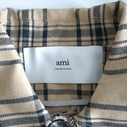 ami Alexandre Mattiussi Checked Belted Mac Coat Size L