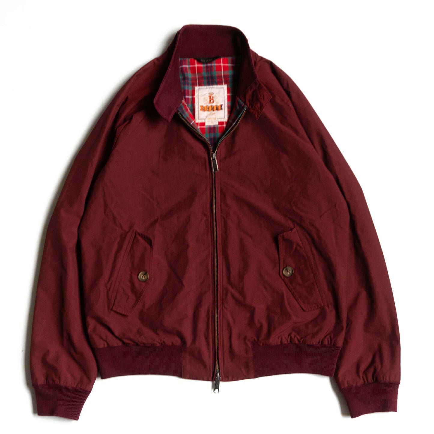 BARACUTA G9 Swingtop Harrington Jacket Bordeaux Size XXS