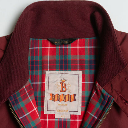 BARACUTA G9 Swingtop Harrington Jacket Bordeaux Size XXS