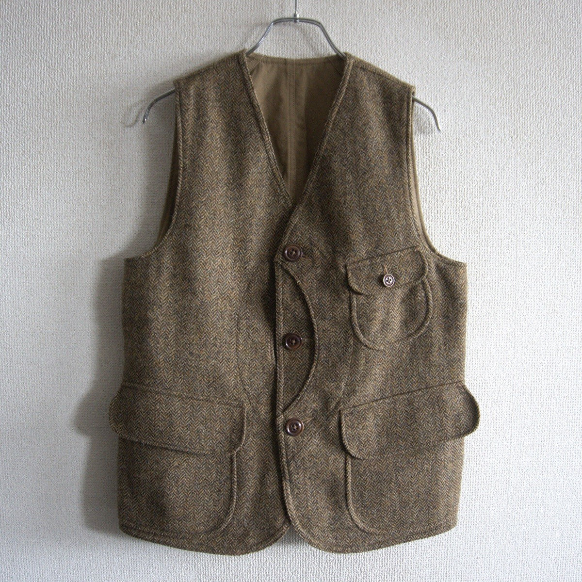 RRL Reversible Herringbone Tweed Hunting Vest Size XS