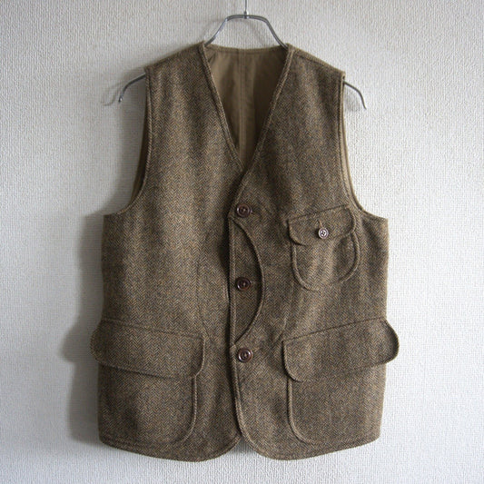RRL Reversible Herringbone Tweed Hunting Vest Size XS