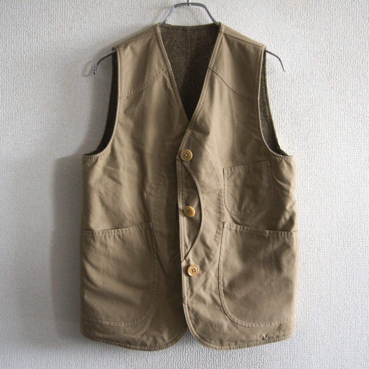 RRL Reversible Herringbone Tweed Hunting Vest Size XS