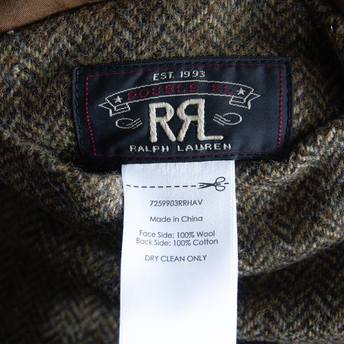 RRL Reversible Herringbone Tweed Hunting Vest Size XS