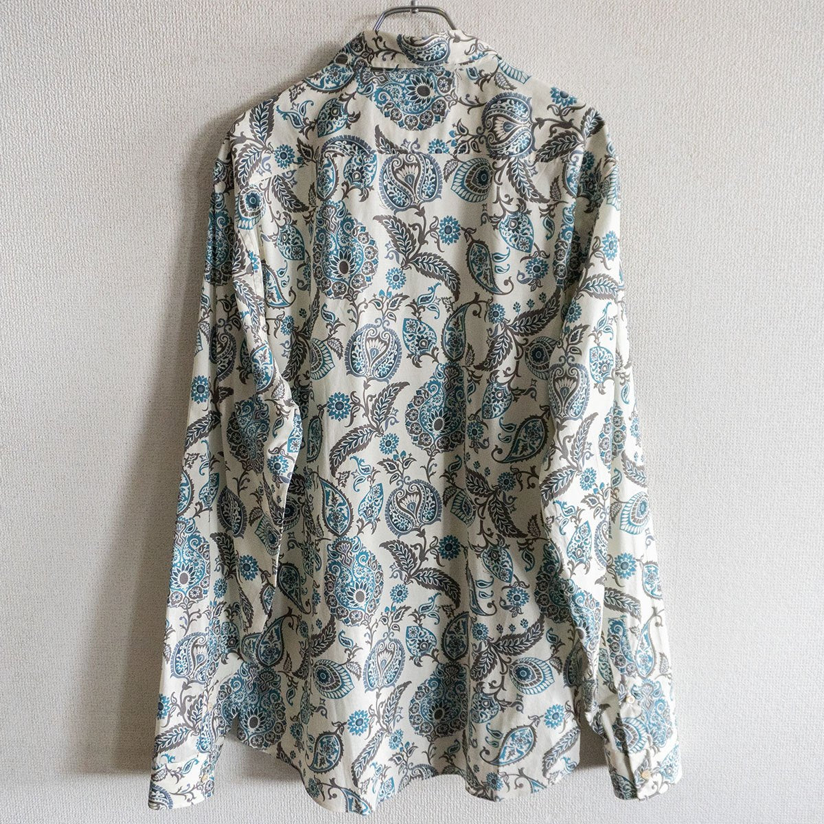 GUCCI Paisley Cotton Long Sleeve Shirt Size 43/17