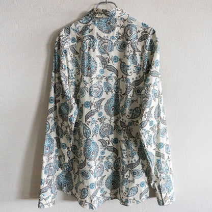 GUCCI Paisley Cotton Long Sleeve Shirt Size 43/17