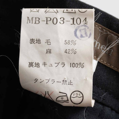 Y's for men Wool Linen Slacks Black Size 36