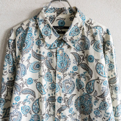 GUCCI Paisley Cotton Long Sleeve Shirt Size 43/17