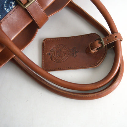 POLO RALPH LAUREN Classic Resort Canvas Leather Tote Indigo