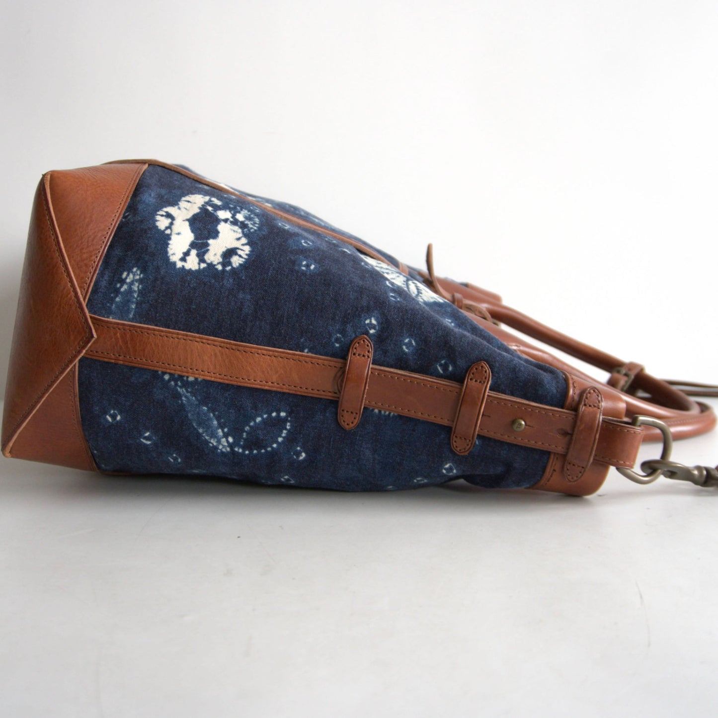 POLO RALPH LAUREN Classic Resort Canvas Leather Tote Indigo