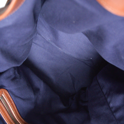 POLO RALPH LAUREN Classic Resort Canvas Leather Tote Indigo