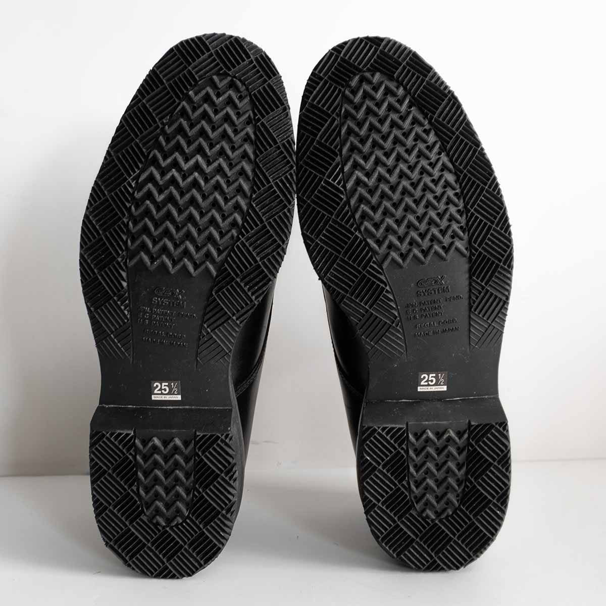 REGAL U-Tip Leather Shoes Black Size 7.5