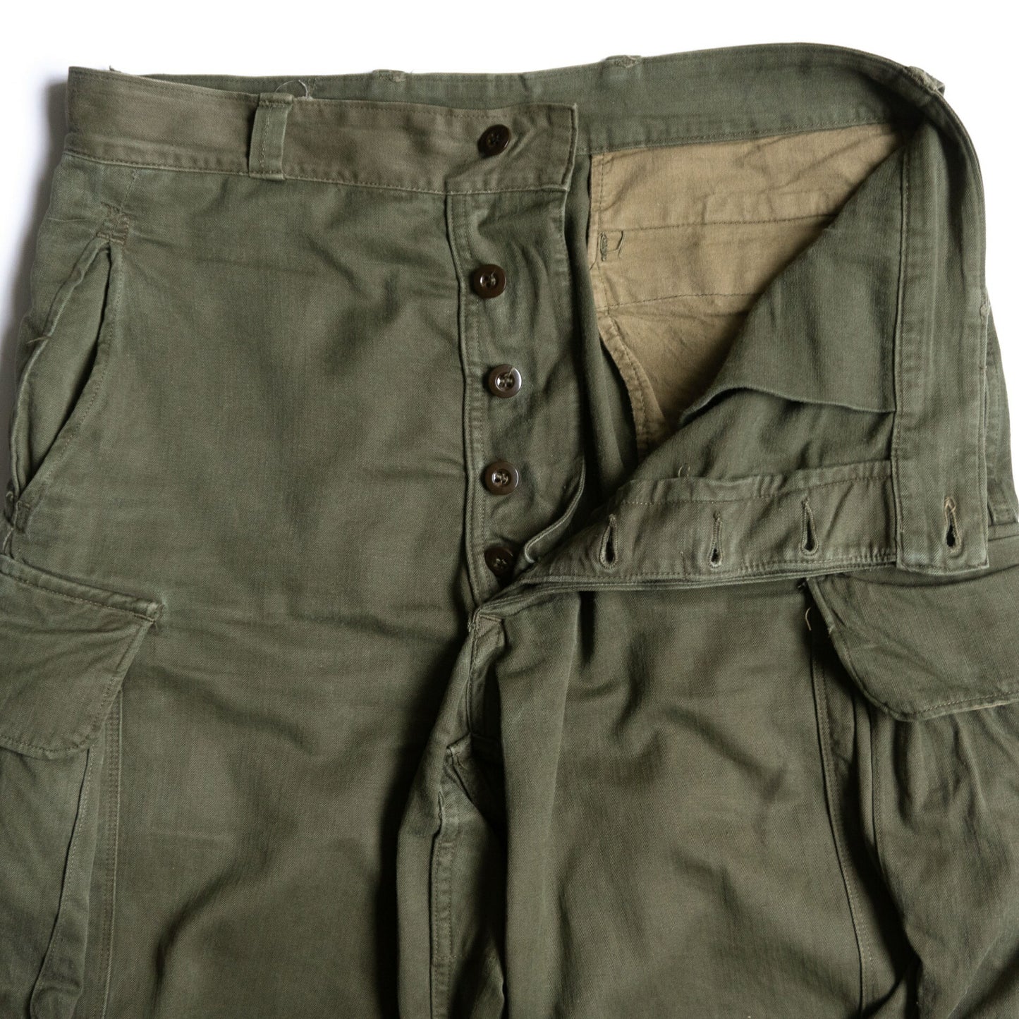 French Military 60s M47 Herringbone Cargo Pants Size 13