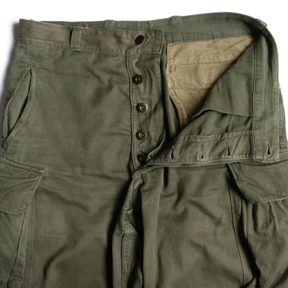 French Military 60s M47 Herringbone Cargo Pants Size 13