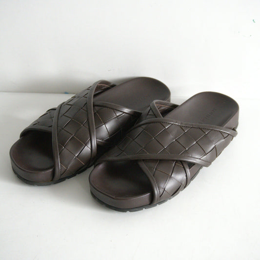 BOTTEGA VENETA Tareek Leather Mule Sandal Dark Size 7.5