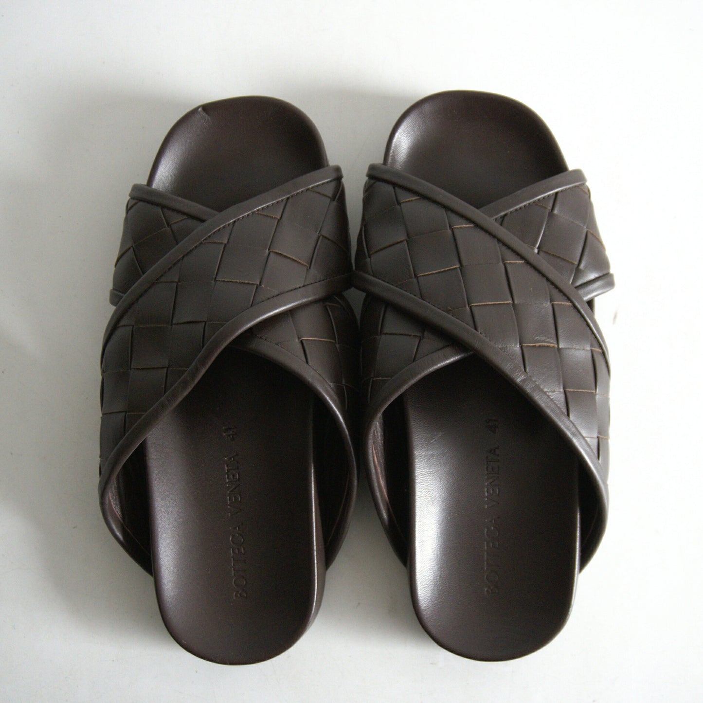 BOTTEGA VENETA Tareek Leather Mule Sandal Dark Size 7.5