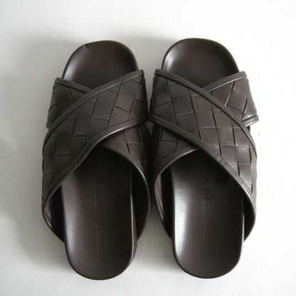 BOTTEGA VENETA Tareek Leather Mule Sandal Dark Size 7.5