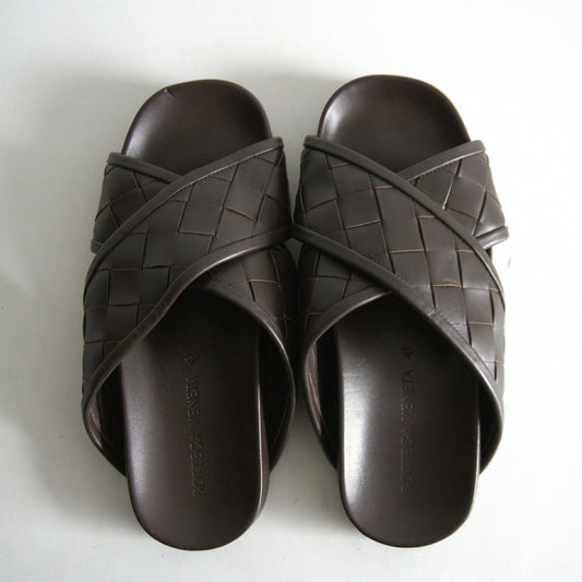 BOTTEGA VENETA Tareek Leather Mule Sandal Dark Size 7.5