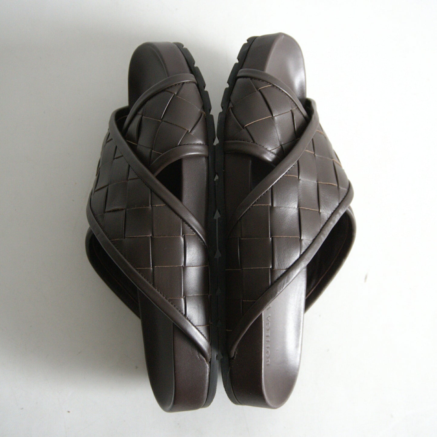 BOTTEGA VENETA Tareek Leather Mule Sandal Dark Size 7.5