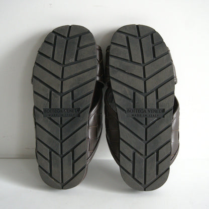 BOTTEGA VENETA Tareek Leather Mule Sandal Dark Size 7.5