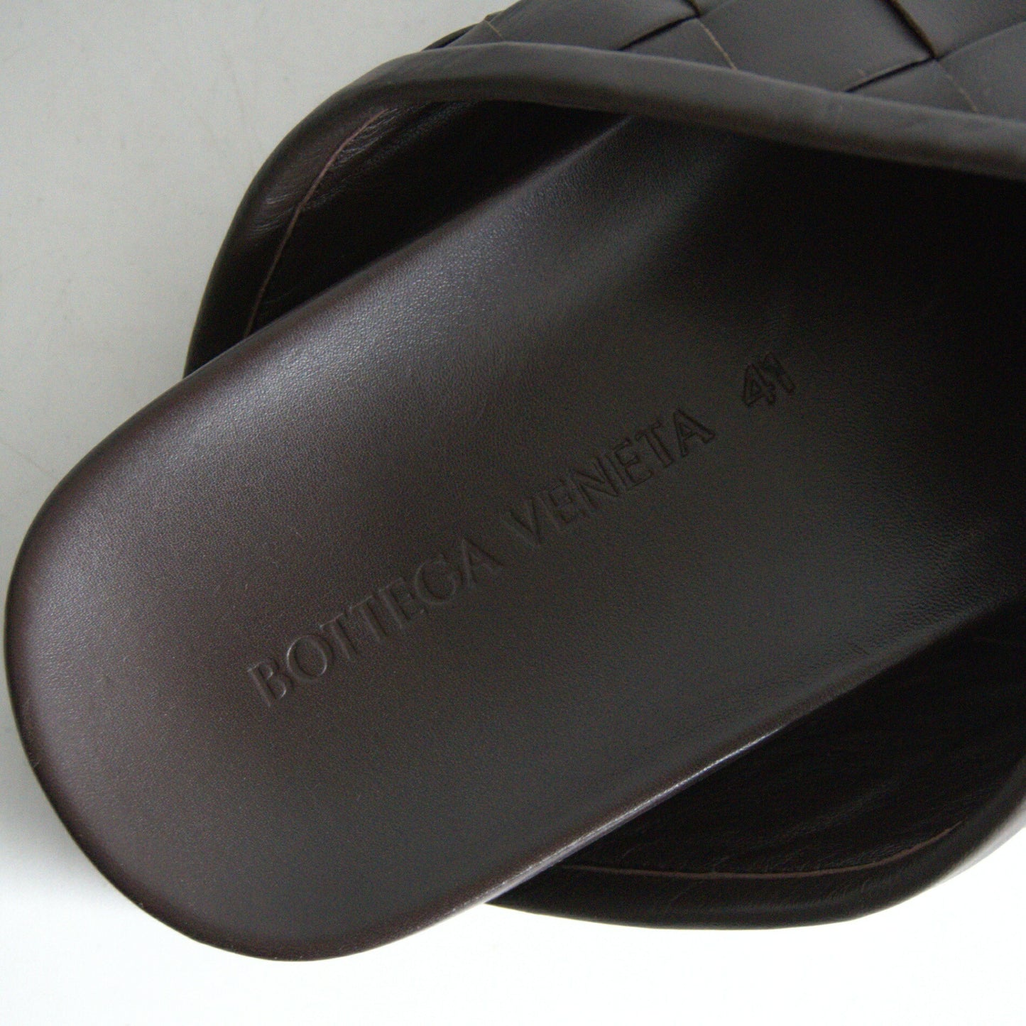 BOTTEGA VENETA Tareek Leather Mule Sandal Dark Size 7.5