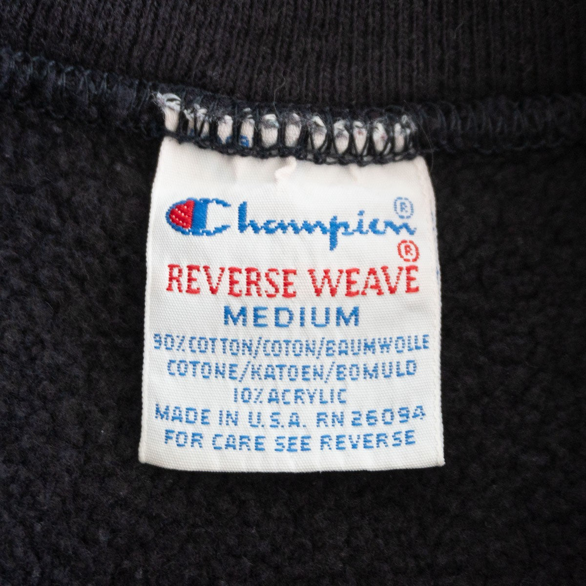CHAMPION 90s USA Made Reverse Weave Sweatshirt Black Size M