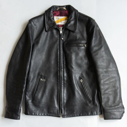 SCHOTT x UA 164UA Collared Single Rider Jacket Black Size 38