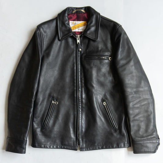 SCHOTT x UA 164UA Collared Single Rider Jacket Black Size 38