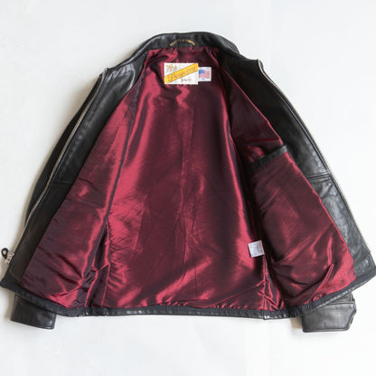 SCHOTT x UA 164UA Collared Single Rider Jacket Black Size 38