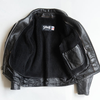 SCHOTT 642 Made in USA Collared Single Rider Jacket Size XXS