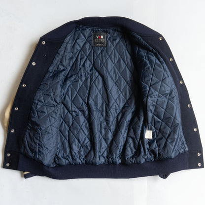 VAN JAC Wool Leather Sleeve Varsity Jacket Size L
