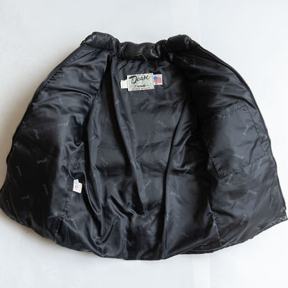 SCHOTT 214D Leather Down Jacket Black Size 36