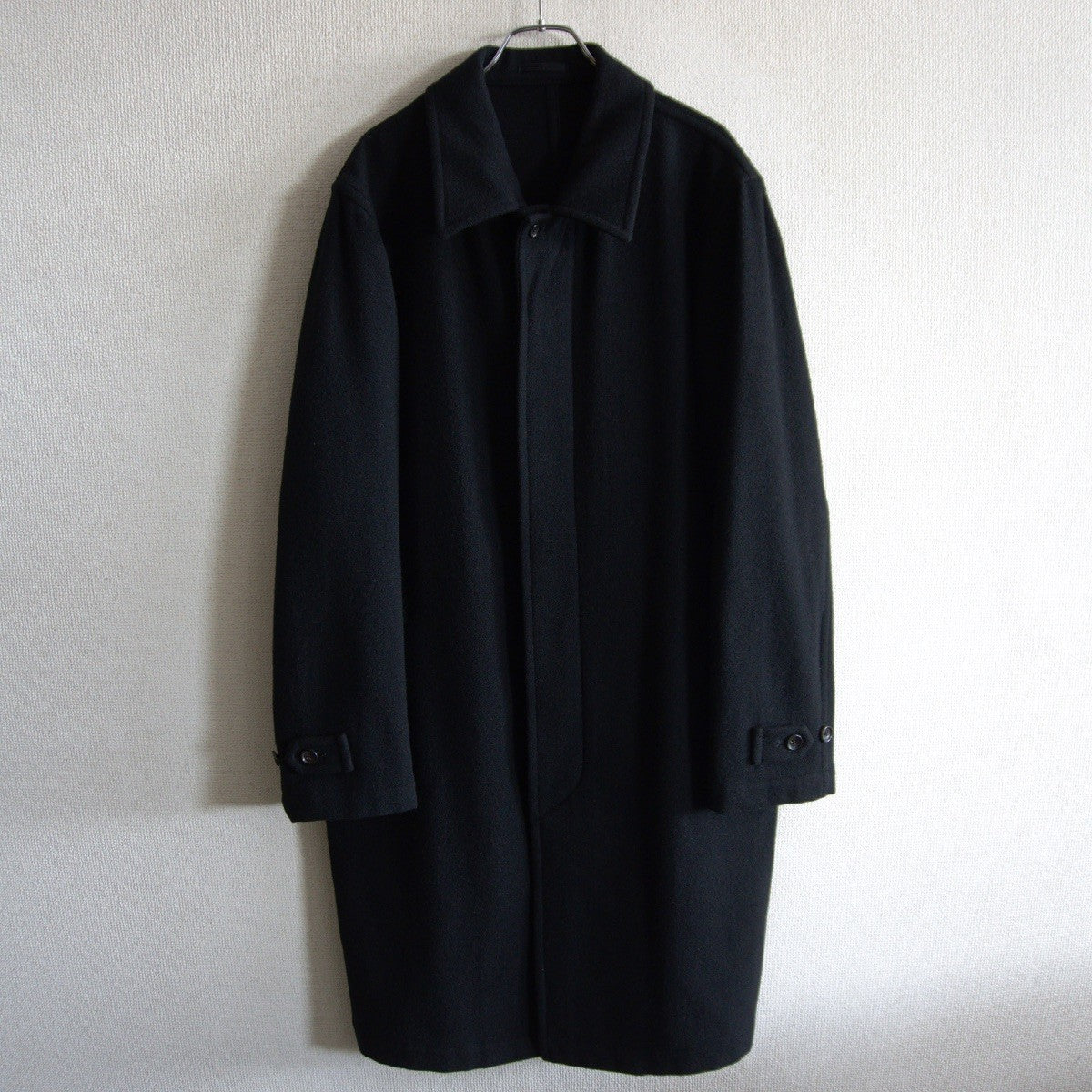 COMME des GARCONS HOMME 00s Wool Balmacaan Coat Black Size M