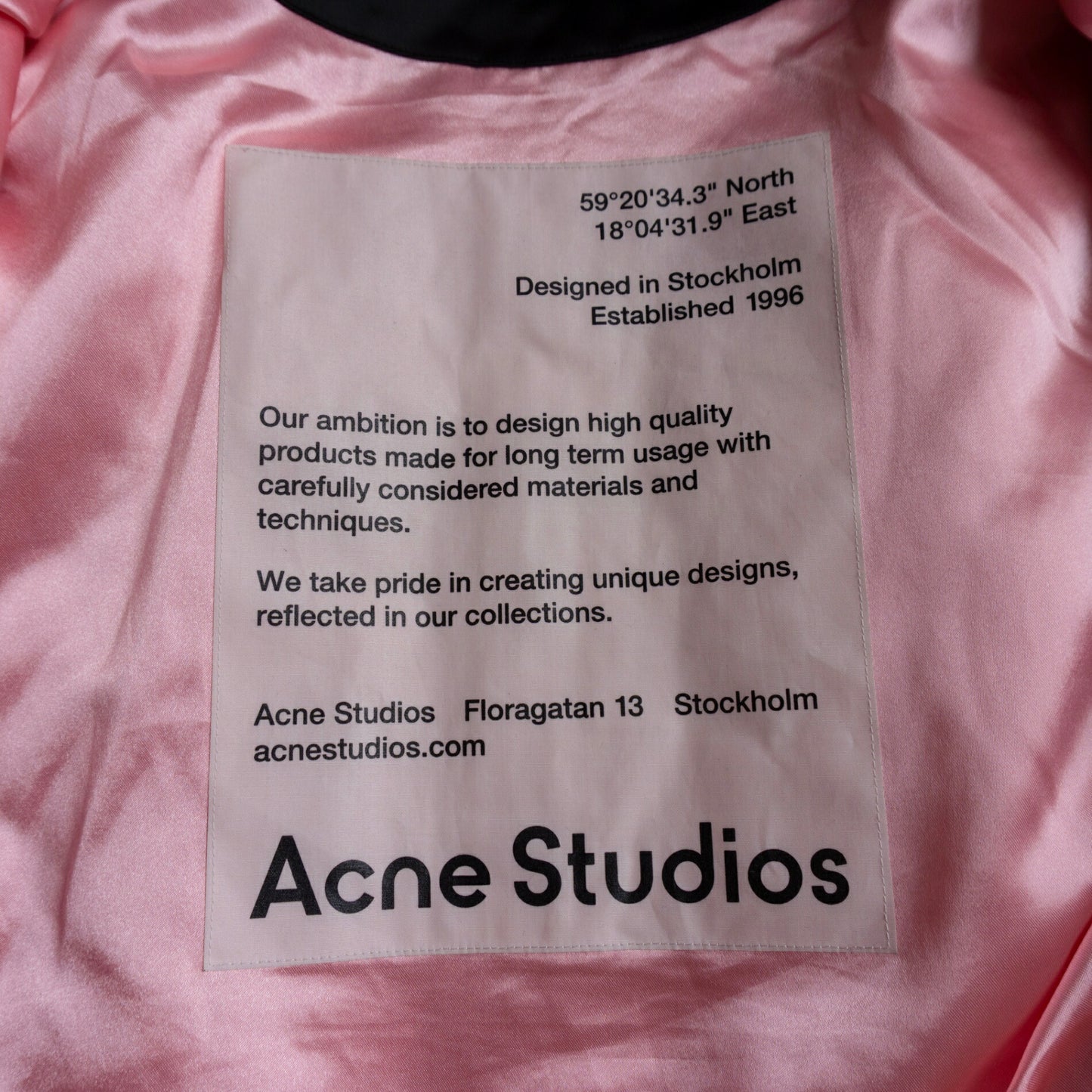 Acne Studios Voluminous Bomber Jacket Size S