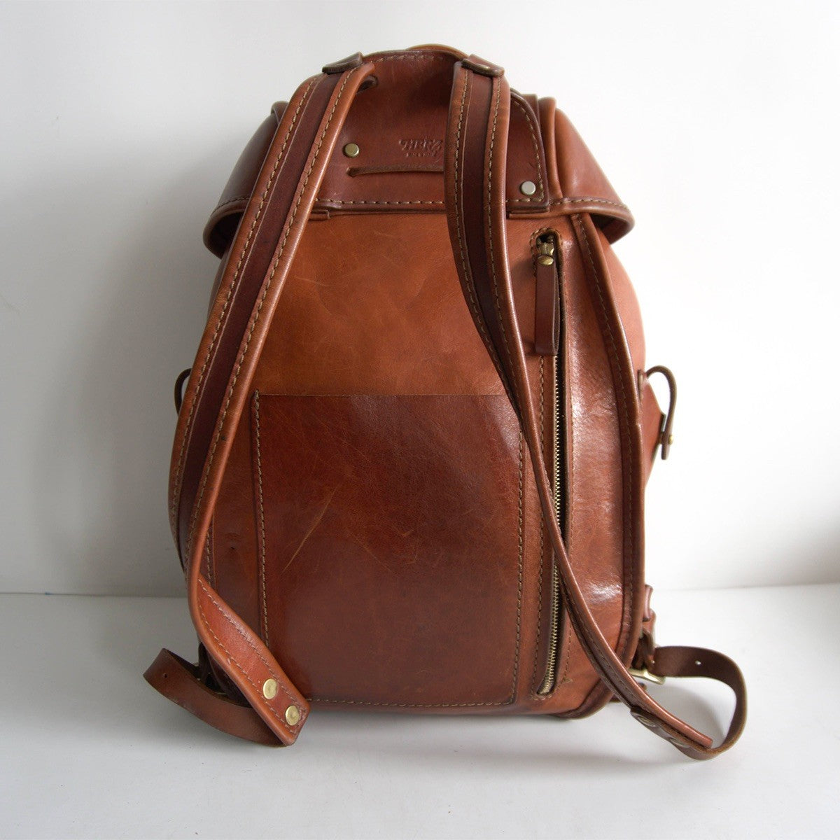 HERZ R-152 Half Flap Two Belt Backpack Brown Size ONE SIZE