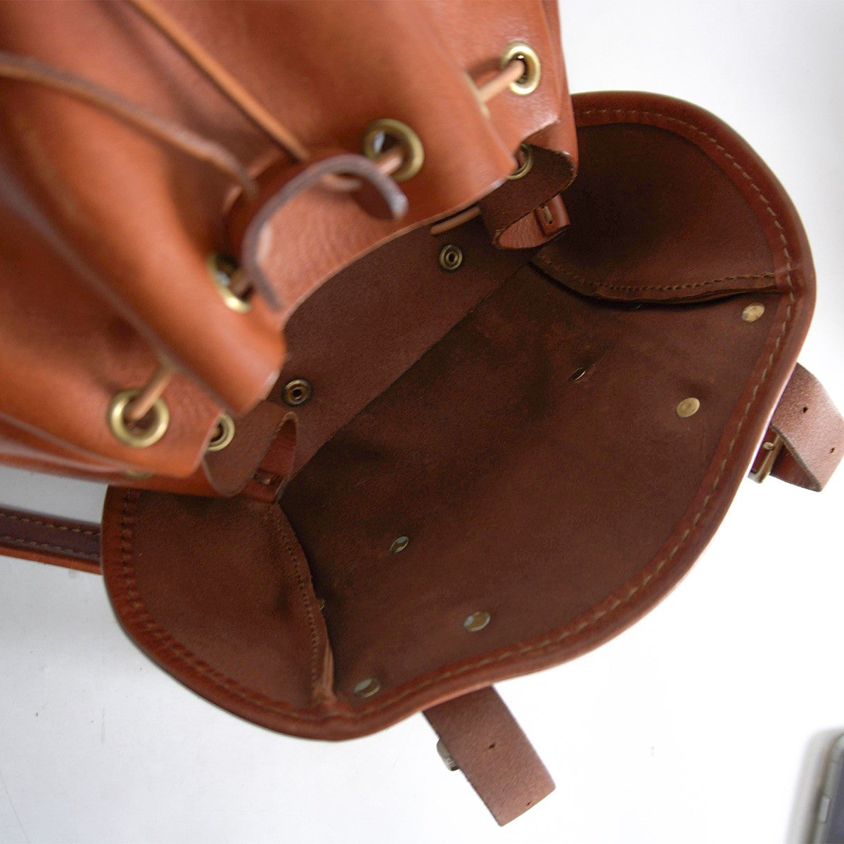 HERZ R-152 Half Flap Two Belt Backpack Brown Size ONE SIZE