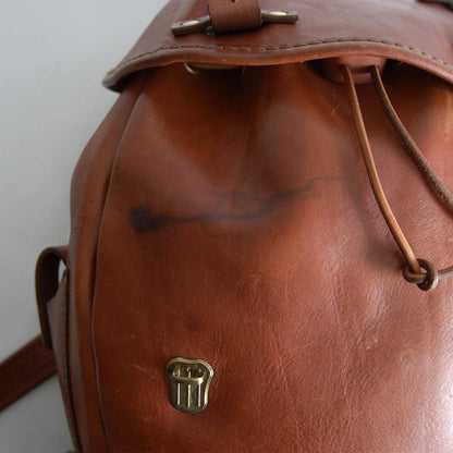 HERZ R-152 Half Flap Two Belt Backpack Brown Size ONE SIZE