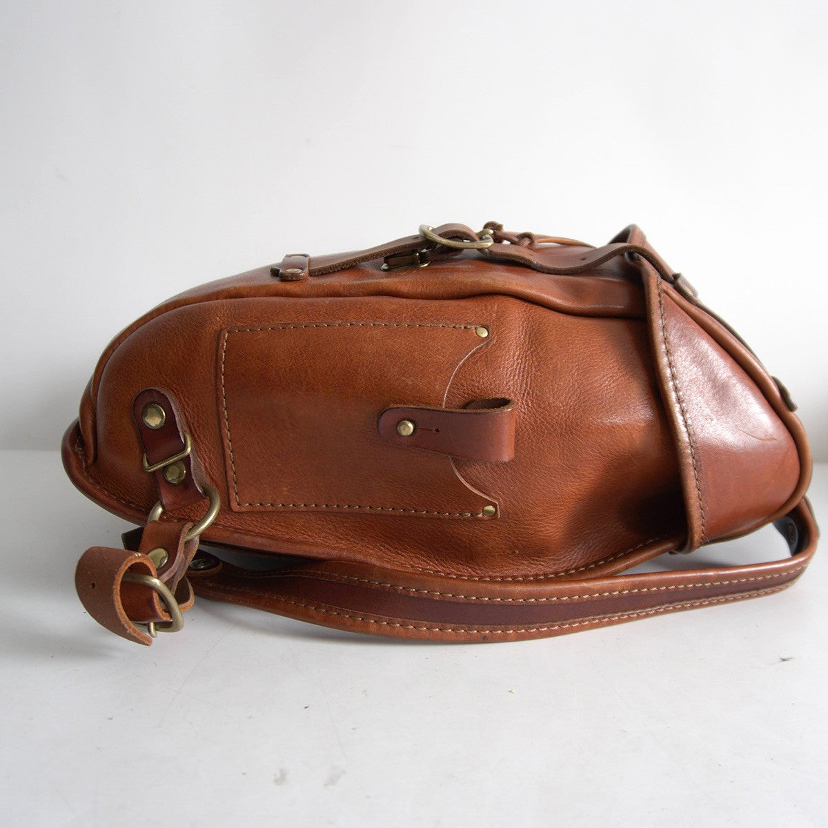 HERZ R-152 Half Flap Two Belt Backpack Brown Size ONE SIZE