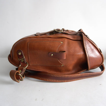 HERZ R-152 Half Flap Two Belt Backpack Brown Size ONE SIZE