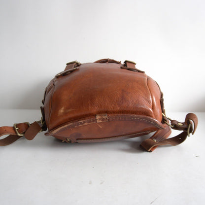 HERZ R-152 Half Flap Two Belt Backpack Brown Size ONE SIZE