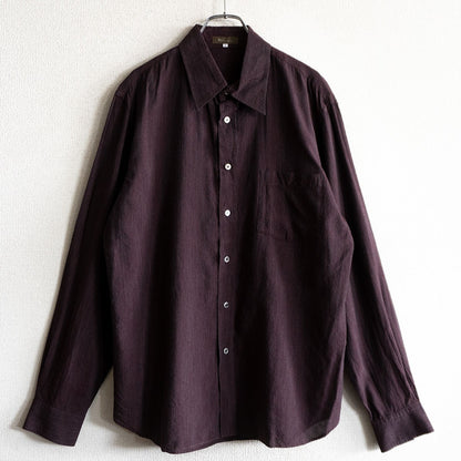 Y's for men Rayon Narrow Stripe Shirt Bordeaux Size XL