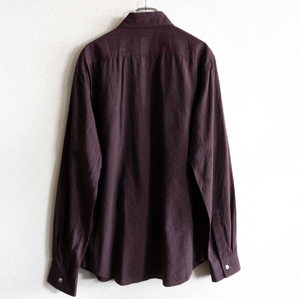 Y's for men Rayon Narrow Stripe Shirt Bordeaux Size XL