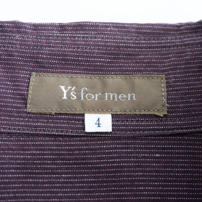 Y's for men Rayon Narrow Stripe Shirt Bordeaux Size XL