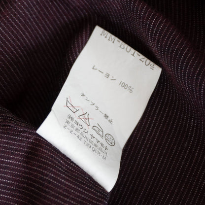 Y's for men Rayon Narrow Stripe Shirt Bordeaux Size XL