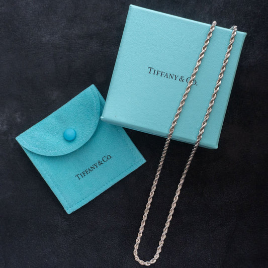 TIFFANY Sterling Silver Twisted Rope Chain Size ONE SIZE