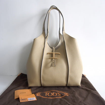 TOD'S T Timeless Hammered Leather Shopping Bag Size ONE SIZE