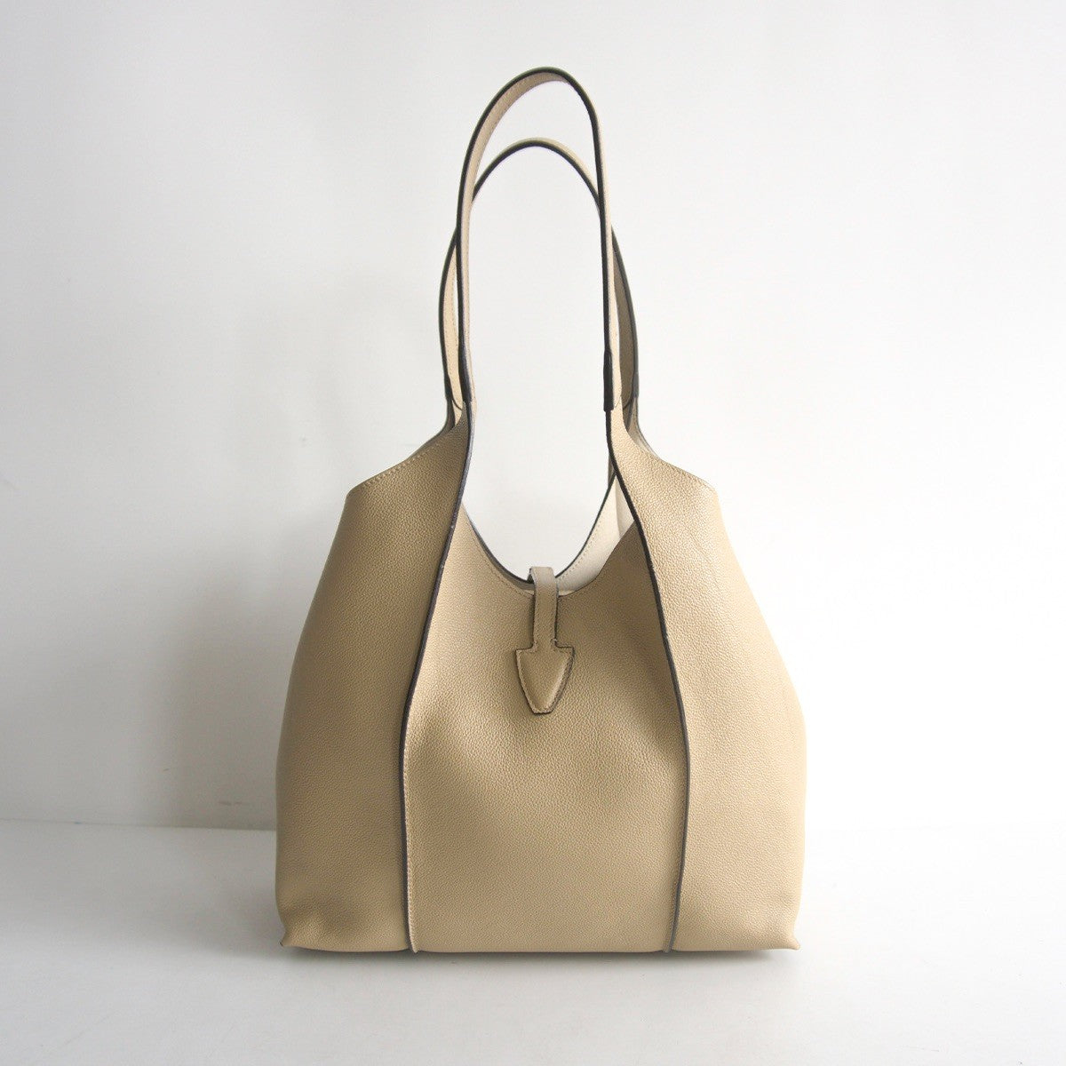 TOD'S T Timeless Hammered Leather Shopping Bag Size ONE SIZE