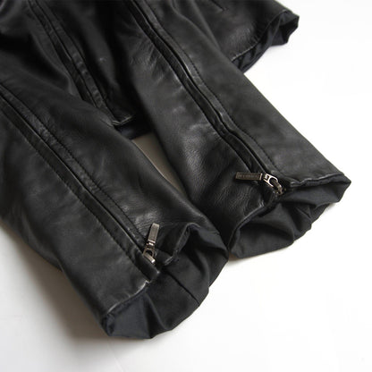 Yasuyuki Ishii Hooded Sheep Leather Jacket Black Size S