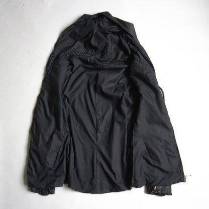 Yasuyuki Ishii Hooded Sheep Leather Jacket Black Size S