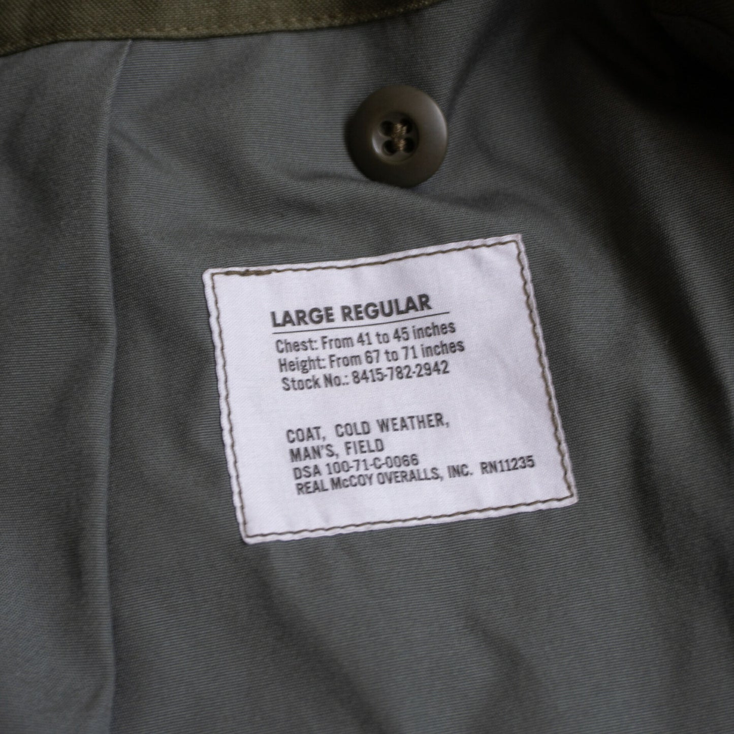 THE REAL MCCOY'S Junction City M-65 2nd Type Field Size L