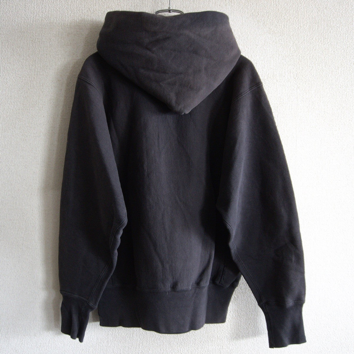 CHAMPION 90s Reverse Weave Black USA Hoodie Size M